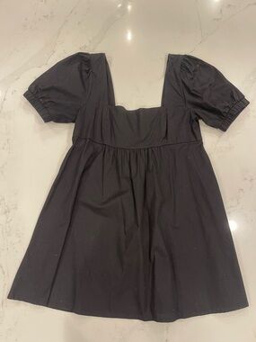 Wild Fable Black Square Neck Puff Sleeve Mini Dress